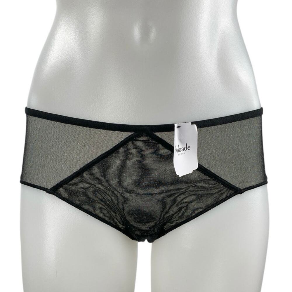 NEW Aubade Women's Black Sheer Mesh See Through Panty Undies Lingerie Size S